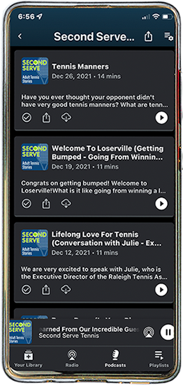 podcast on iphone screen